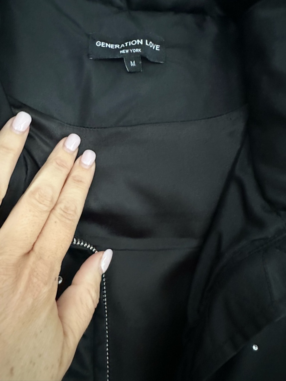 Generation Love Black Quilted Puffer Vest with Jeweled Floral Accents - Picture 3 of 4